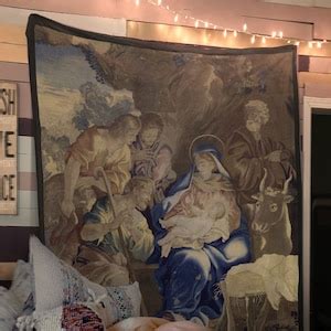 Nativity Tapestry printed - Etsy