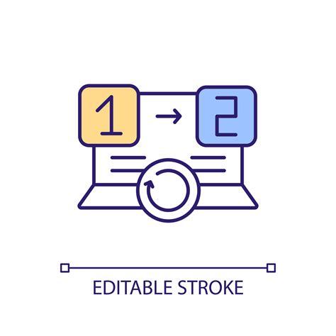 Upgrade computer software to actual version RGB color icon. Choose