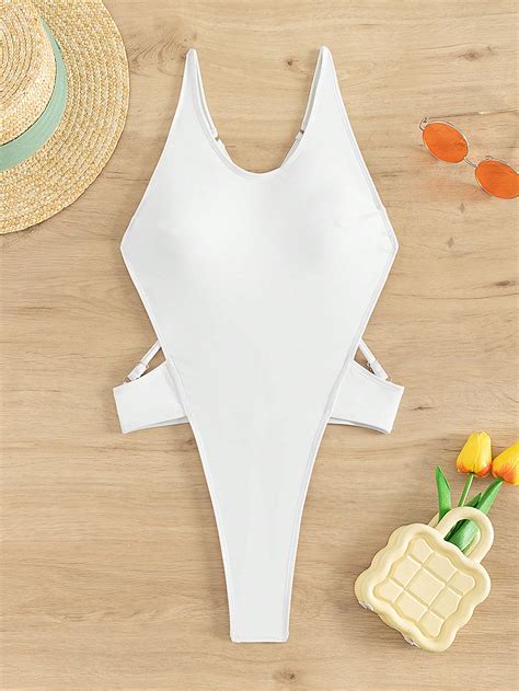 Shein Swim Sxy Ring Linked Harness One Piece Swimsuit Shein Usa