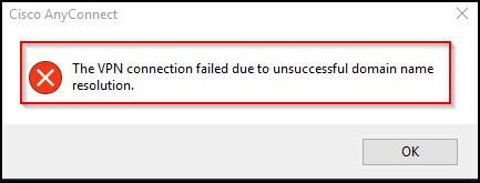 Solved How To Resolve The Cisco Anyconnect Error Message Vpn