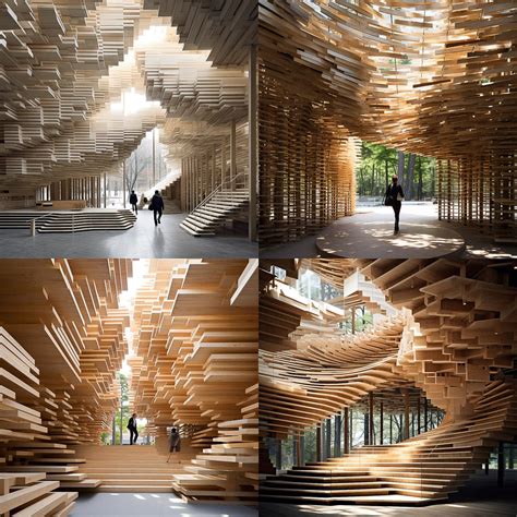 Kengo Kuma AI Art Style Exploring Organic Forms Kengo Kuma Stable