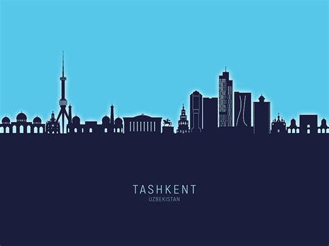 Tashkent Uzbekistan Skyline #83 Digital Art by Michael Tompsett - Fine ...