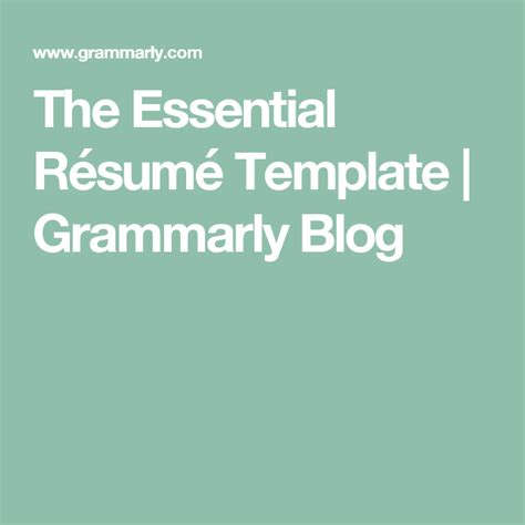 Grammarly Resume Template