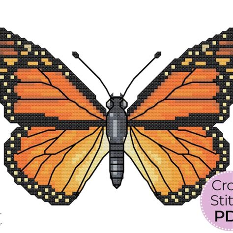 Monarch Butterfly Cross Stitch Pattern Insect Cross Stitch Etsy