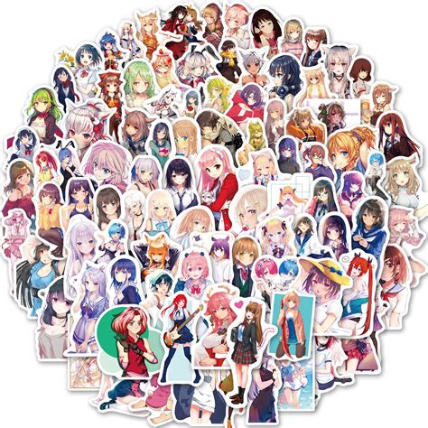 Pcs Kawaii Anime Girl Stickers For Water Bottles Vinyl Off