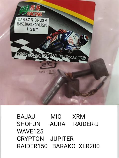 Cod Motorcycle Carbon Brush Set For Bajaj Mio Xrm Shogun Aura Raider J Wave125 Crypton Jupiter