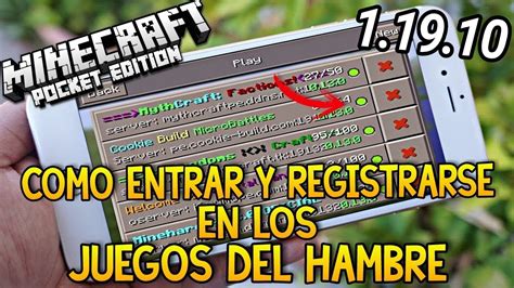 Como Entrar Y Registrarse A Los Juegos Del Hambre Minecraft Pe