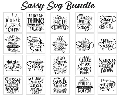 Premium Vector Sassy Svg Design Bundle Sassy Quotes Design