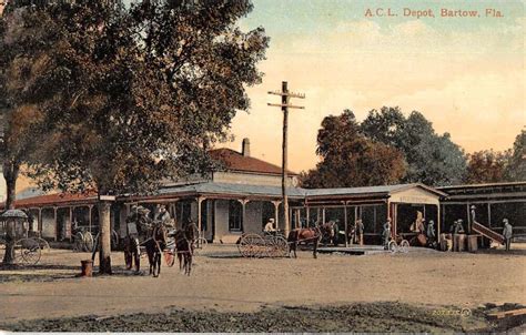 Bartow Florida Acl Depot Train Station Vintage Postcard Aa Mary