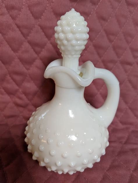 Vintage Avon Hobnail Milk Glass Bottle With Stopper Vintage Etsy Glass Bottle With Stopper