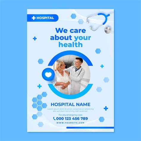 Free Vector Gradient Hospital Vertical Poster Template