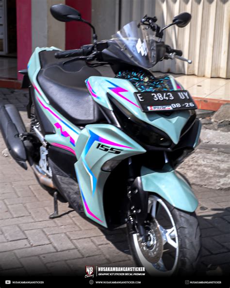 Desain Stiker Yamaha Aerox Connected Abu Abu Fullbody Nusakambangan