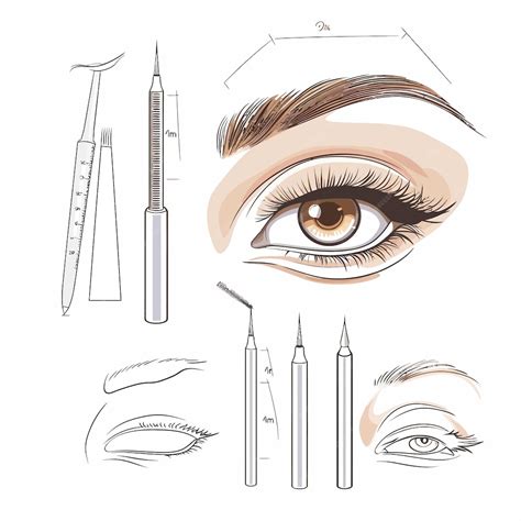 Un Dibujo De Un Ojo De Mujer Con Un Conjunto De Pestañas Y Máscara Vector Premium