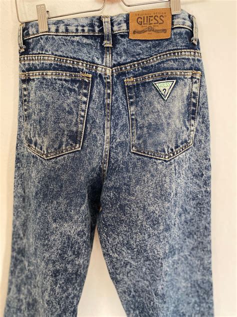 Vintage 80s90s Mens Acid Wash Blue Jeans By Guess Shop Thrilling