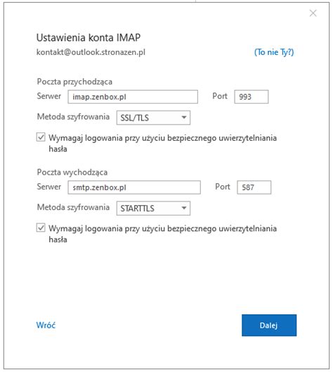 Konfiguracja Microsoft Outlook W Systemie Windows Zenbox