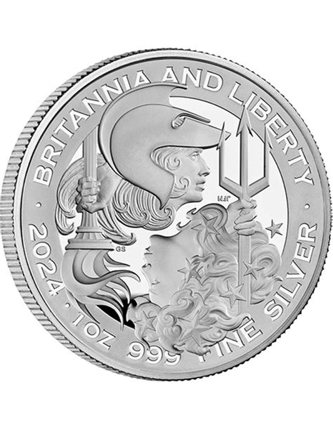 Britannia E Liberty Moneta Argento Proof Da Oz Sterline Regno U