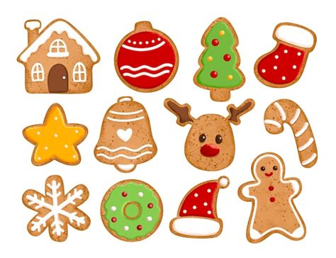 Premium Vector Watercolor Illustration Set Of Christmas Cookies