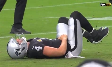 Video Derek Carr Hit In The Nuts During Interception