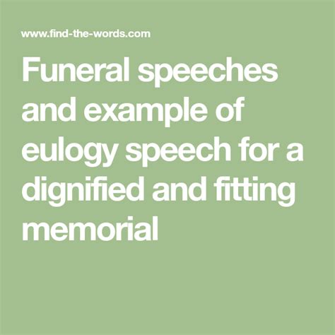 Funeral Speeches And Example Of Eulogy Speech For A Dignified And