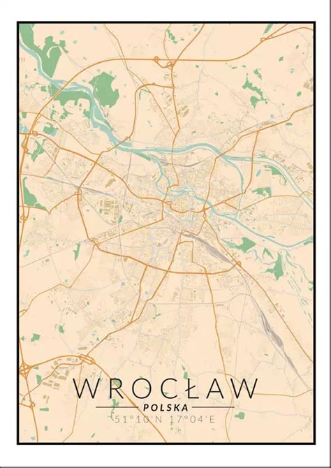 Wroc Aw Mapa Kolorowa Plakat Galeria Plakatu