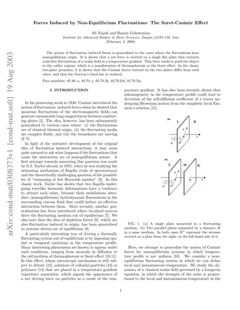 Pdf Forces Induced By Non Equilibrium Fluctuations The Soret Casimir