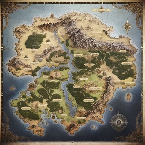 Custom Fantasy World Game Map Personalized Rpg World Building High