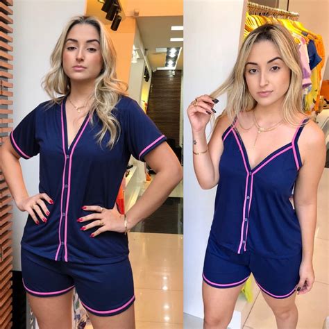 Kit Pijamas Feminino Aberto Es Pijama Americano E Pijama