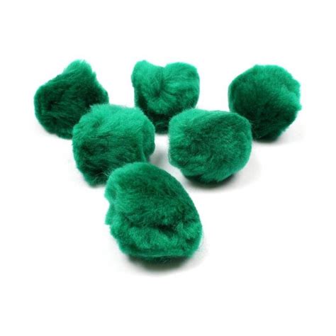 Dark Green Pom Poms 5cm 6 Pack Hobbycraft