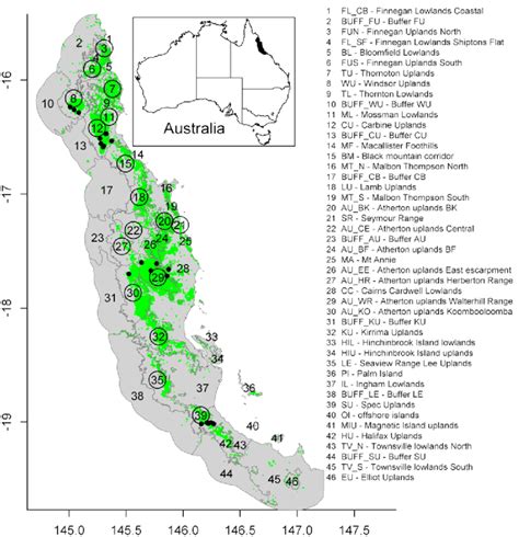 1 The Australian Wet Tropics Awt Bioregion Showing The Location Of Download Scientific