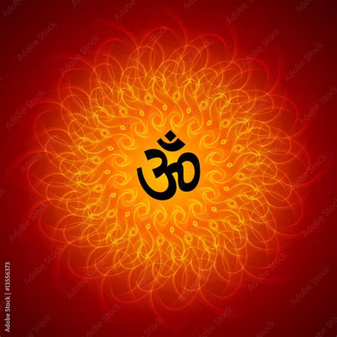 Spiritual Om On Mandala Background Stock Illustration Adobe Stock