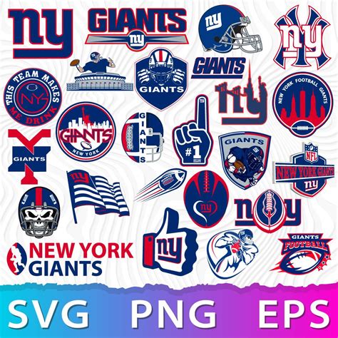 new york giants svg clipart set with different sports logos and colors ...