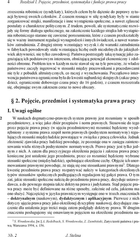 Rozdział I Pojęcie przedmiot systematyka i funkcje prawa pracy PDF