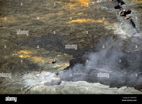 Aerial View Of An Active Vent In The Kilauea Volcano Crater Hawaii