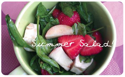 A Summer Salad Strawberries Peaches Spinach Goat Cheese Balsamico