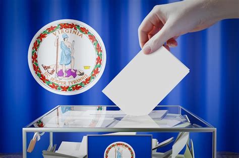 Premium Photo Virginia Flag Hand Dropping Ballot Card Into A Box