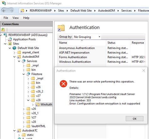 There Was An Error Configuration Section Encryption Is Not