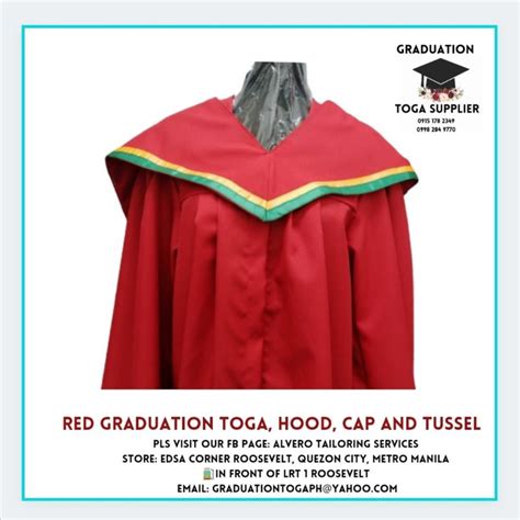 High Quality Red Graduation Toga With Hood Cap And Tussel Shopee Philippines