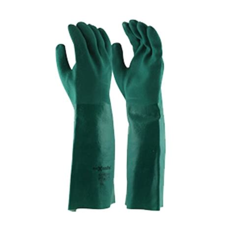 Green Double Dipped Pvc Chemical Glove 45cm