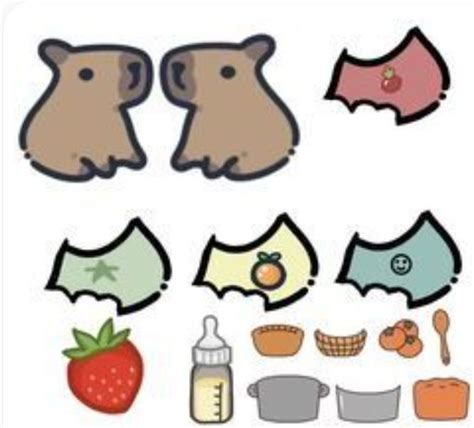 Capivara Para Imprimir E Brincar Doodles Bonitos Roupas De Papel