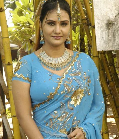 Hot Blue Saree Indian Glamours Actress Bikini Cleavage Spicy