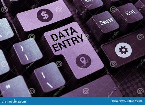 Conceptual Caption Data Entry Word For Process Of Inputting Data Or