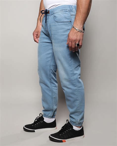 Buy Men S Blue Oversized Plus Size Jogger Jeans Online At Bewakoof