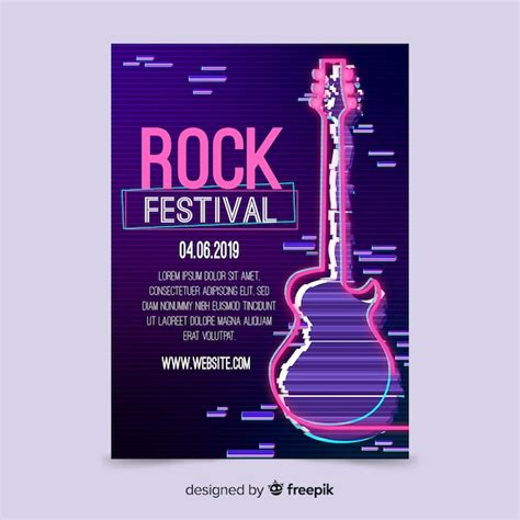 Rock Music Festival Poster Template Free Vector