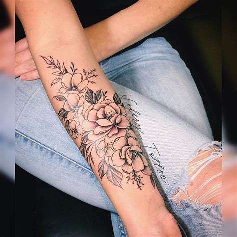 Flower Tattoo On Forearm Inner Arm Tattoos Forearm Flower Tattoo