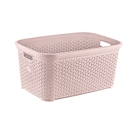 Hobby Life L Pink Rattan Laundry Basket Freeshop