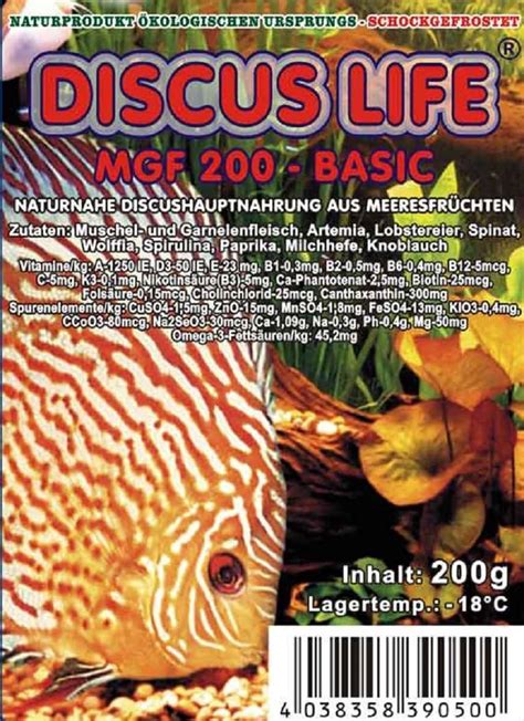 Fischfutter Frostfutter Discus Life MFG200 basic für Diskus 5x200g