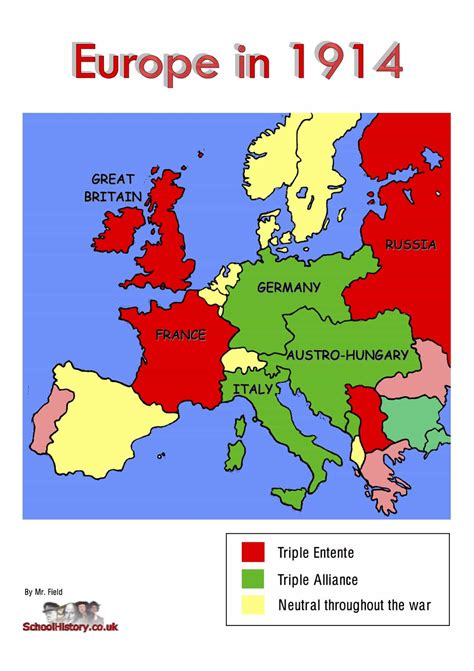 Ww1 Alliances Map Gcse Lesson Worksheet