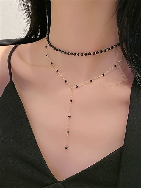 Bead Decor Layered Y Lariat Necklace Joias Mi Angas Pulseiras