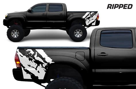 Toyota Tacoma 2005 2018 Custom Quarter Side Decal Truck Wrap Ripped