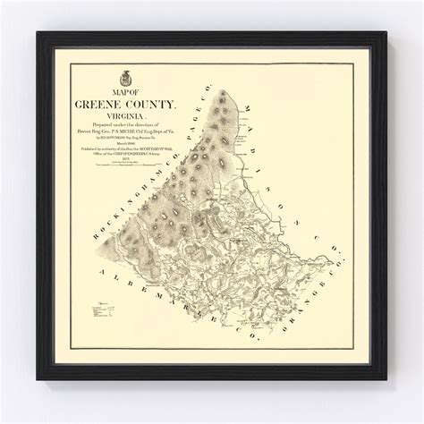 Vintage Map of Greene County, Virginia 1875 by Ted's Vintage Art